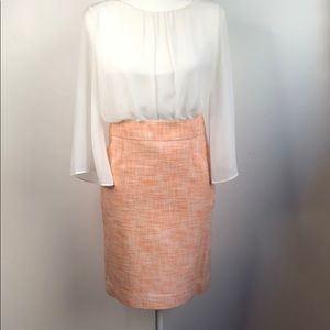 Banana Republic Pencil Skirt Spring Tweed Orange 0